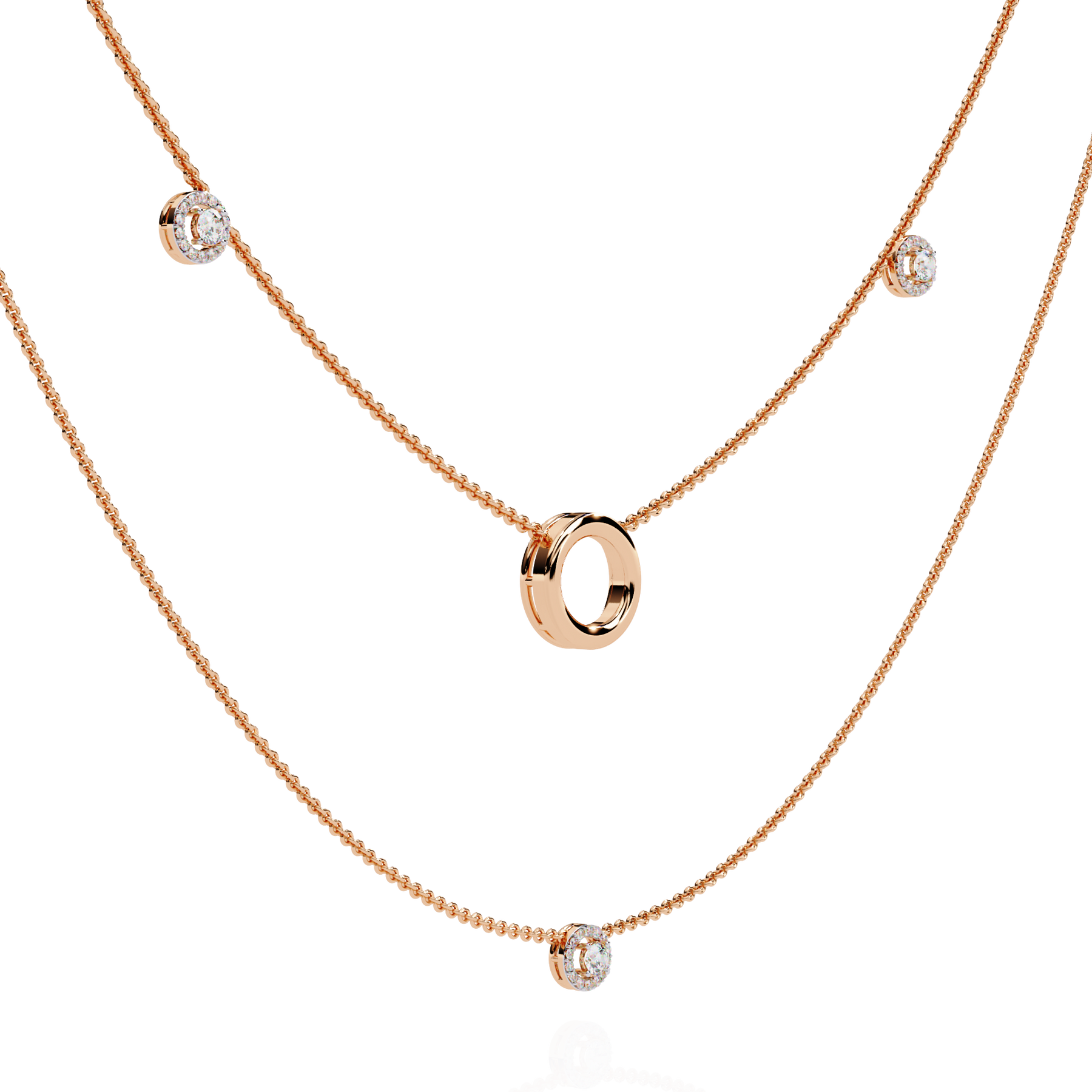 Aurelia Orbit Layered Diamond Necklace – product view 10