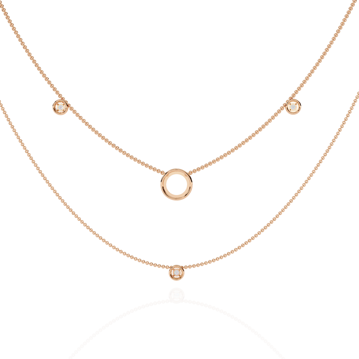 Aurelia Orbit Layered Diamond Necklace – product view 3