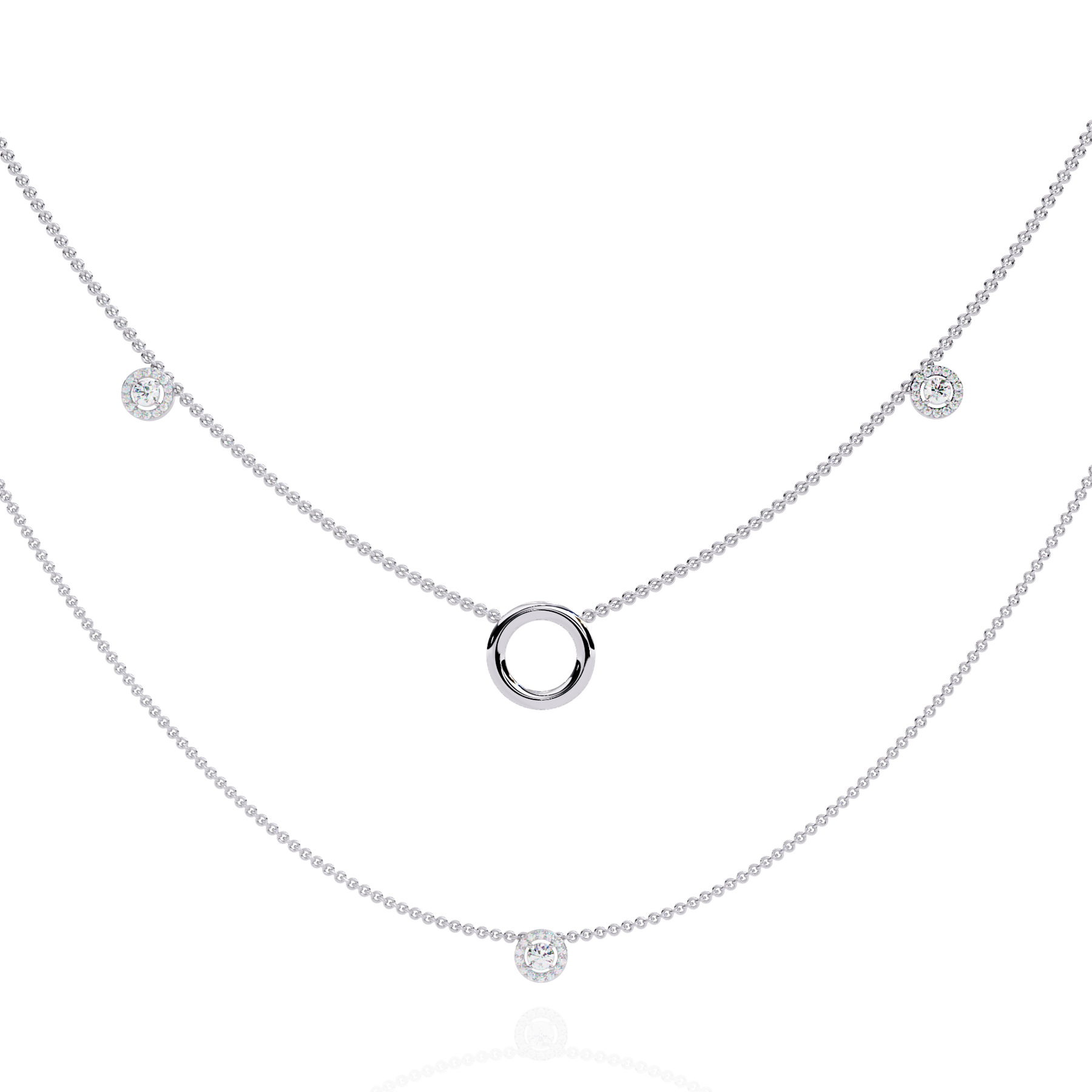 Aurelia Orbit Layered Diamond Necklace – product view 5