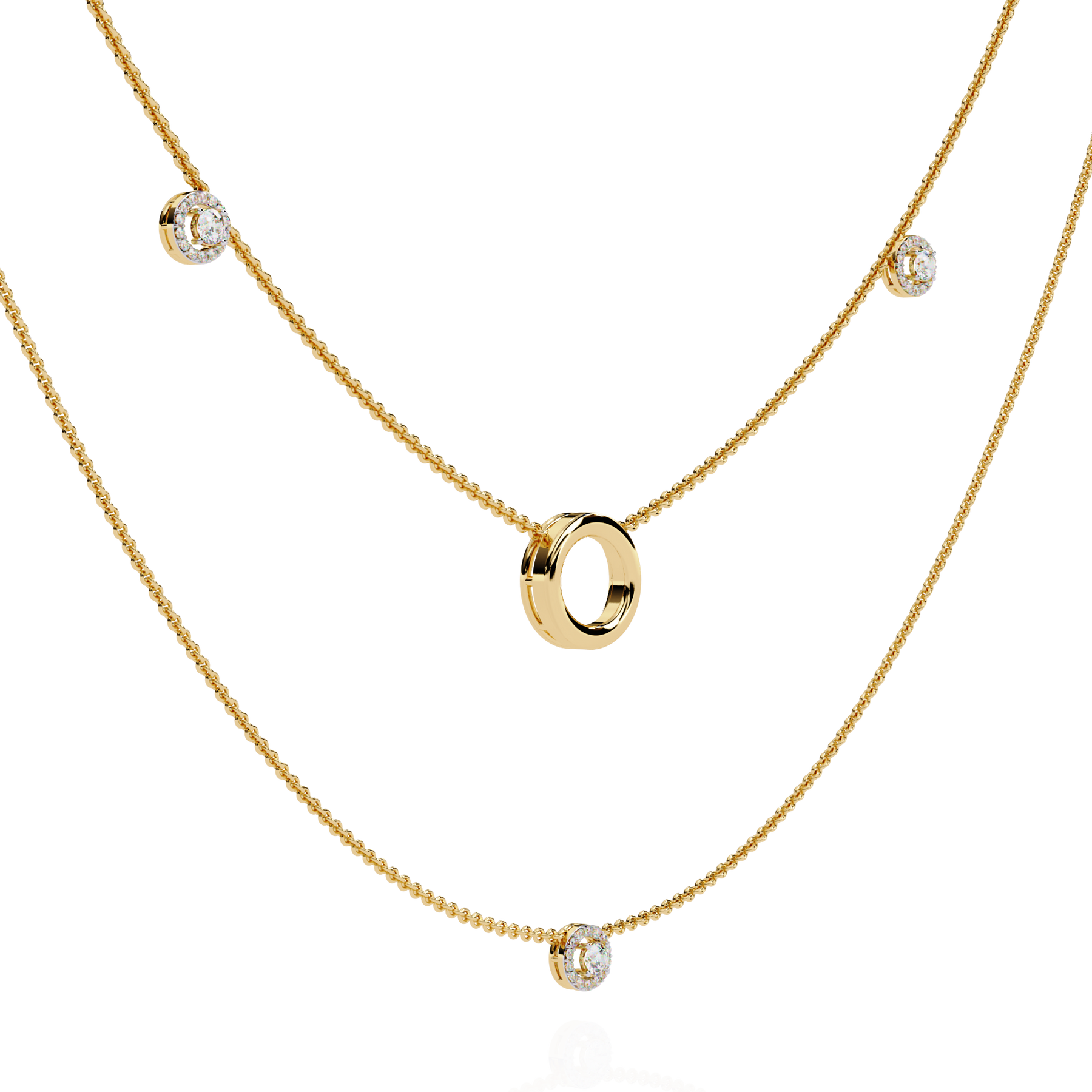 Aurelia Orbit Layered Diamond Necklace – product view 8