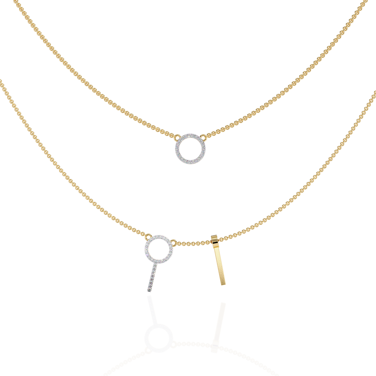 Celeste Halo Layered Diamond Necklace – NK14009