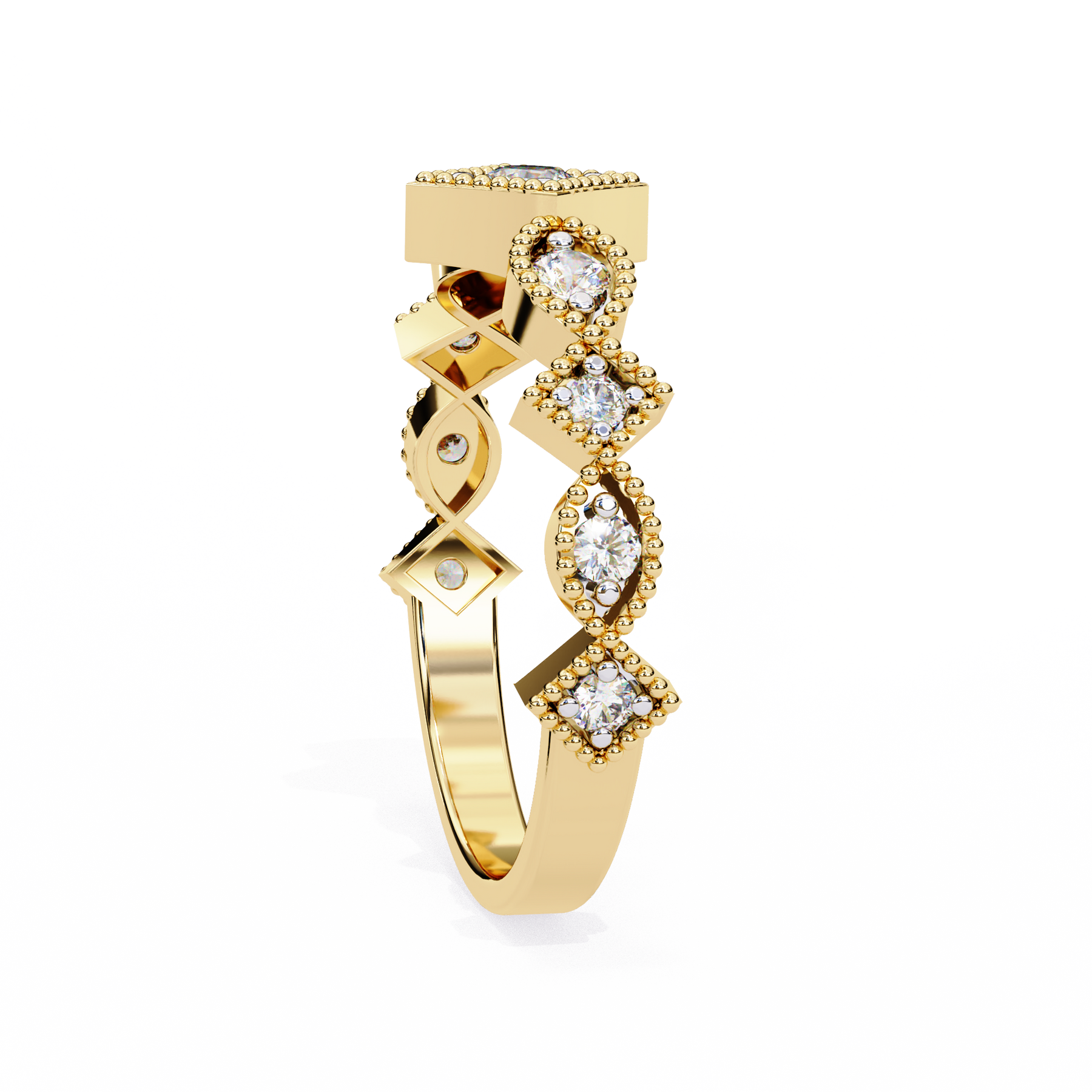 Solene Mosaic Diamond Band – product view 12