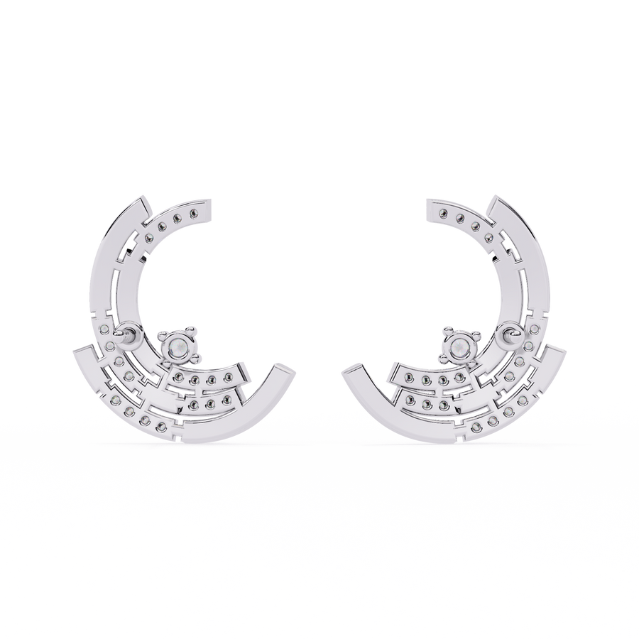 Marielle Crescent Diamond Stud Earrings – product view 1