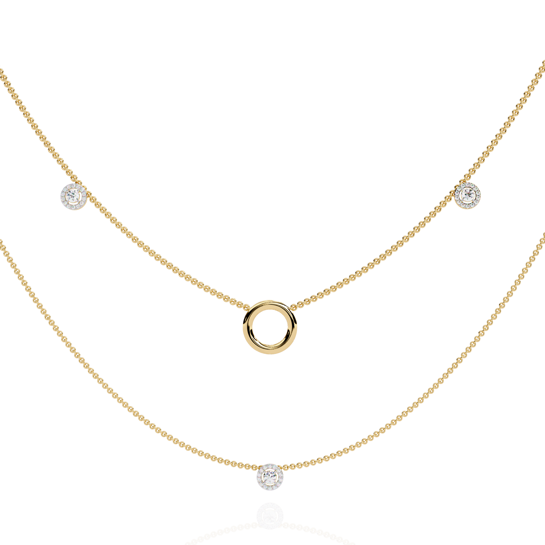 Aurelia Orbit Layered Diamond Necklace – product view 7