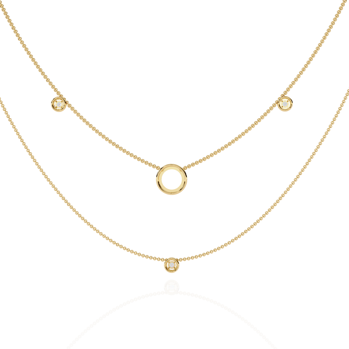 Aurelia Orbit Layered Diamond Necklace – product view 2
