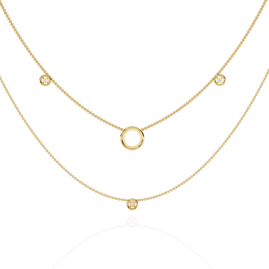 Aurelia Orbit Layered Diamond Necklace – product view 2