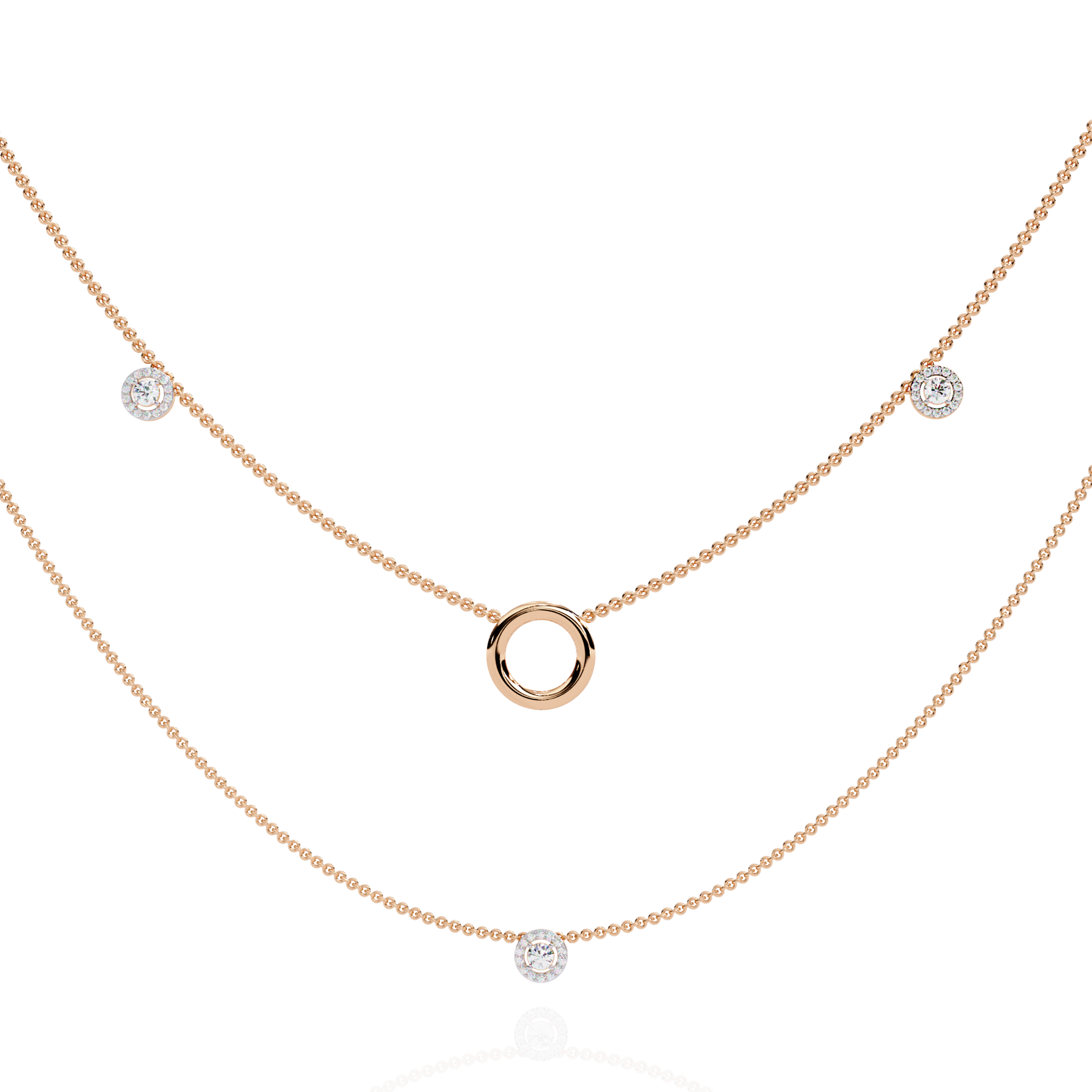 Aurelia Orbit Layered Diamond Necklace – product view 6