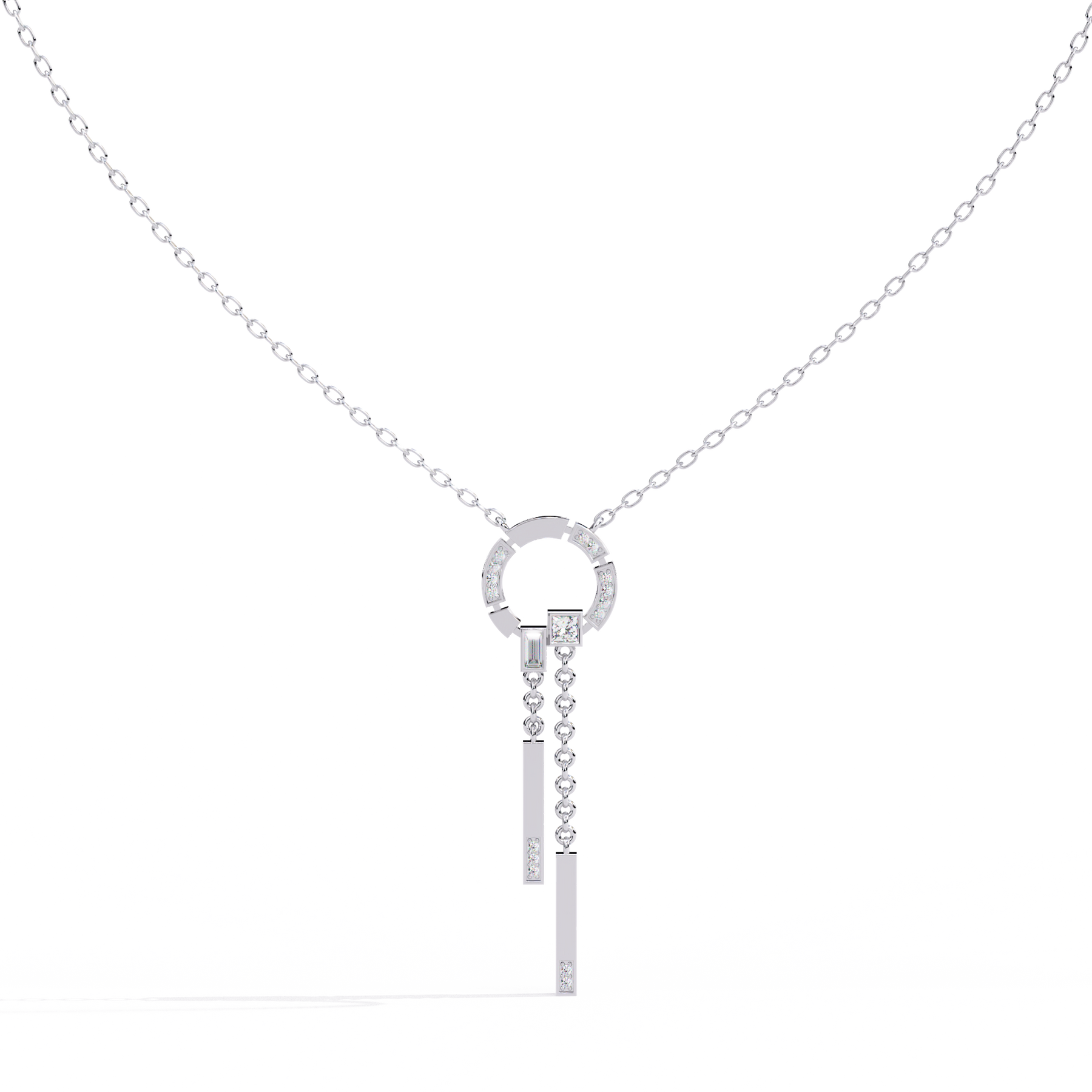 Adara Deco Drop Diamond Pendant – product view 1