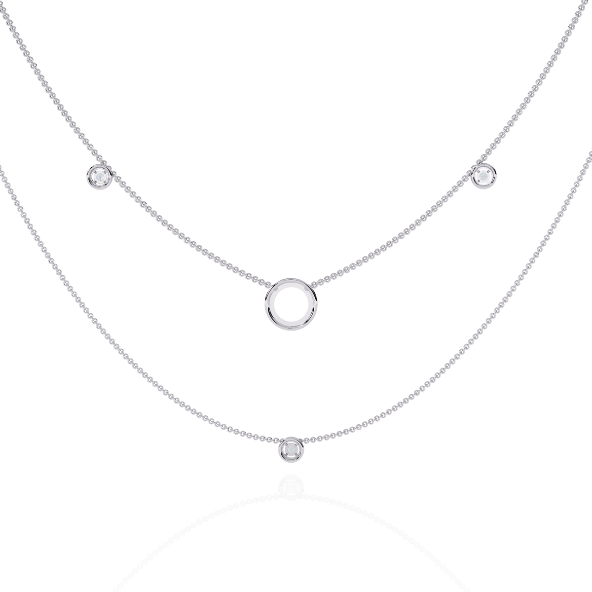 Aurelia Orbit Layered Diamond Necklace – product view 4
