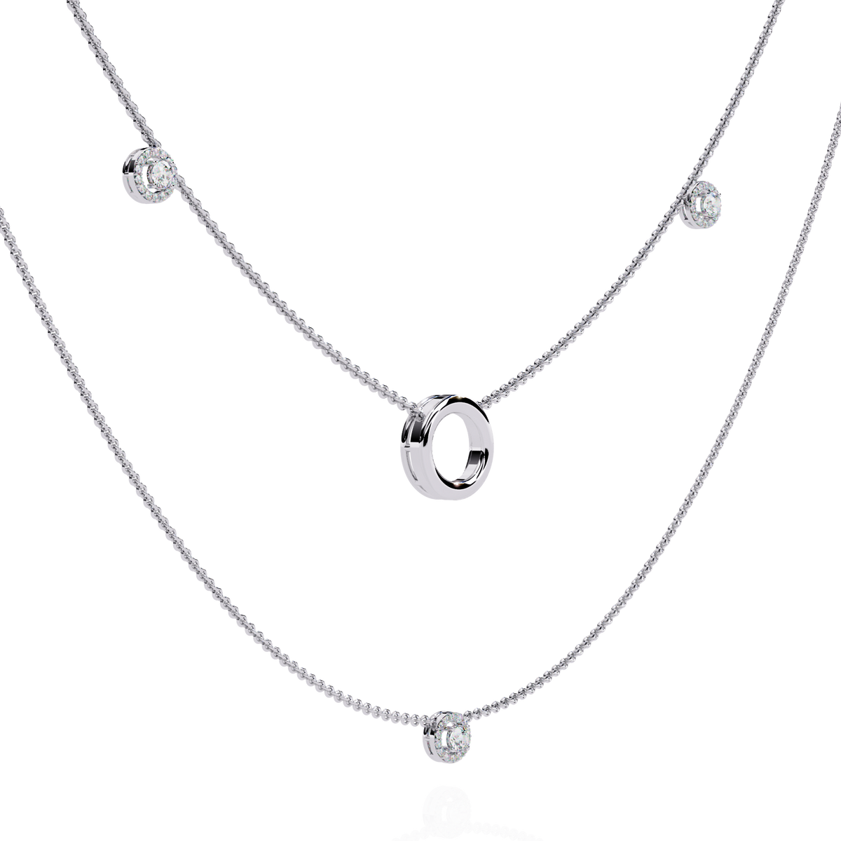 Aurelia Orbit Layered Diamond Necklace – product view 9