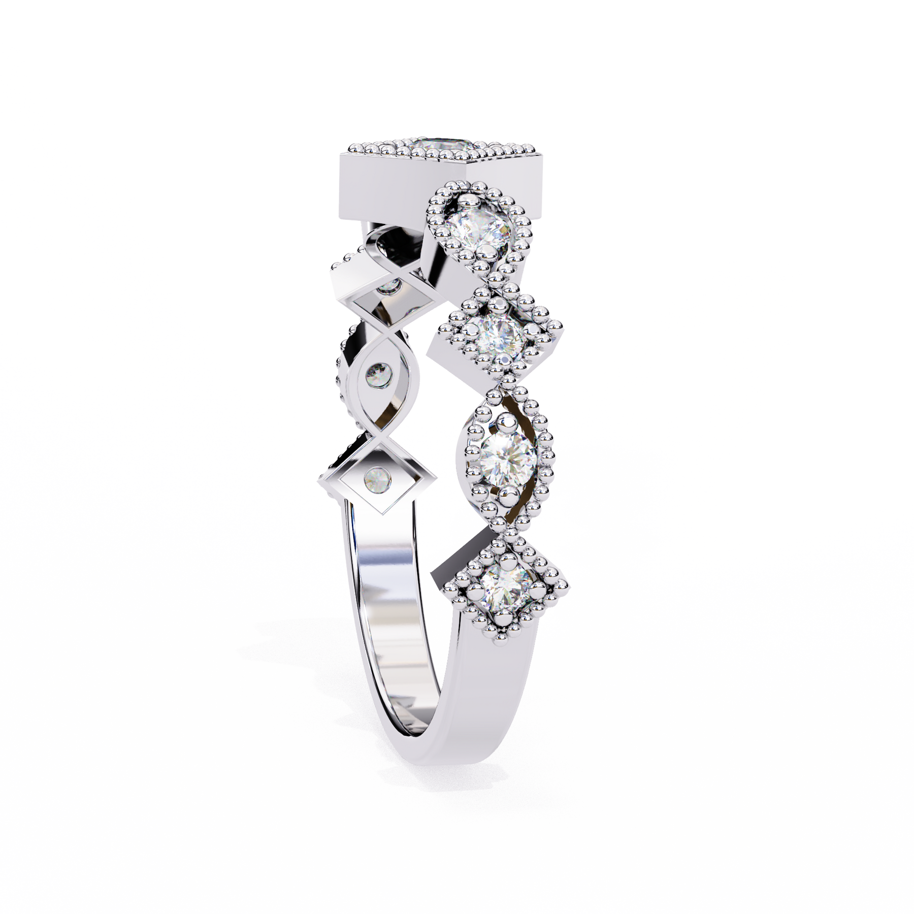Solene Mosaic Diamond Band – product view 11